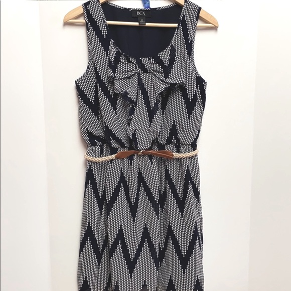 BCX Dresses & Skirts - 2/$30 Chevron Dotted Sleeveless Ruffle Dress